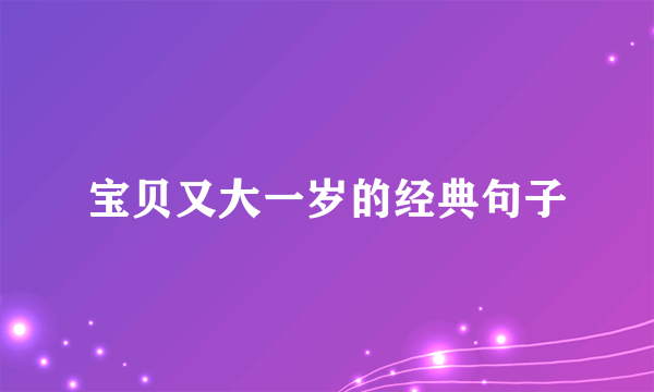 宝贝又大一岁的经典句子