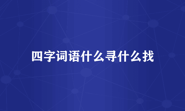 四字词语什么寻什么找