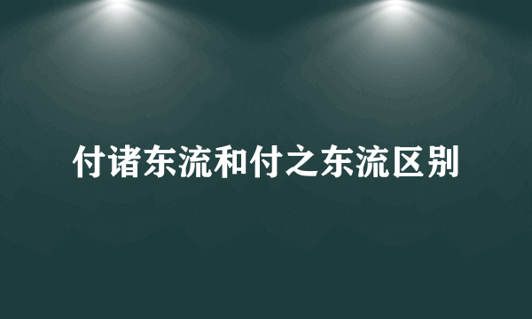 付诸东流和付之东流区别