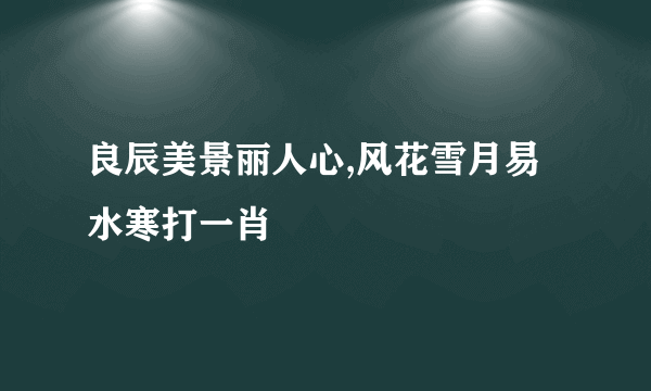 良辰美景丽人心,风花雪月易水寒打一肖