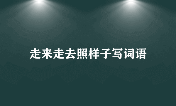 走来走去照样子写词语