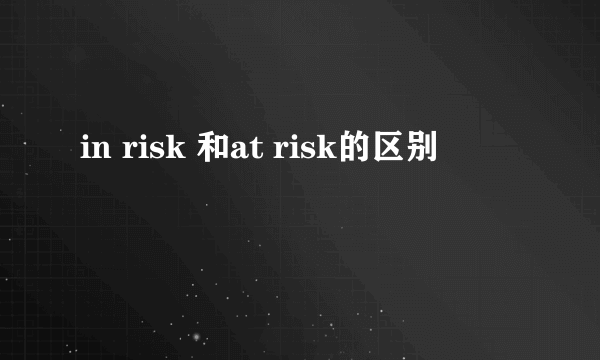 in risk 和at risk的区别