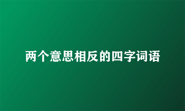 两个意思相反的四字词语