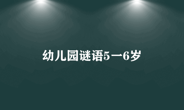 幼儿园谜语5一6岁