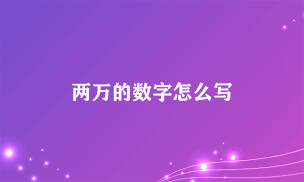 两万的数字怎么写