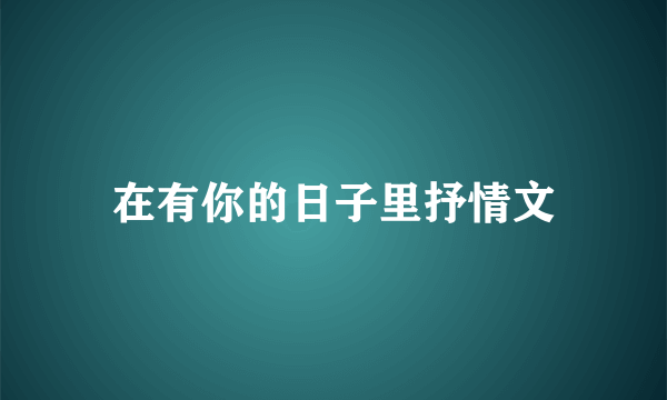 在有你的日子里抒情文