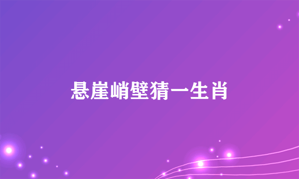 悬崖峭壁猜一生肖