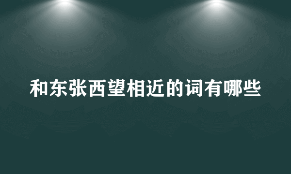 和东张西望相近的词有哪些