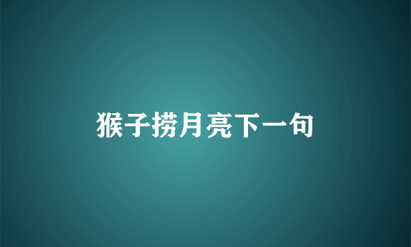 猴子捞月亮下一句