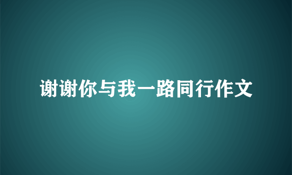 谢谢你与我一路同行作文