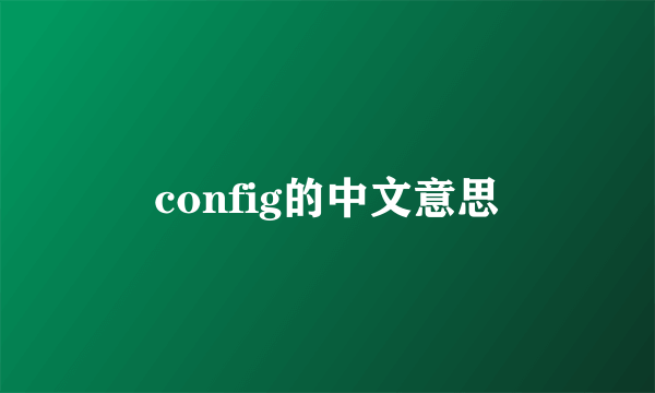 config的中文意思