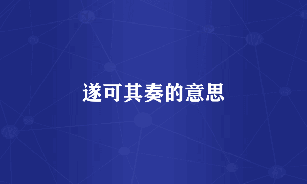 遂可其奏的意思