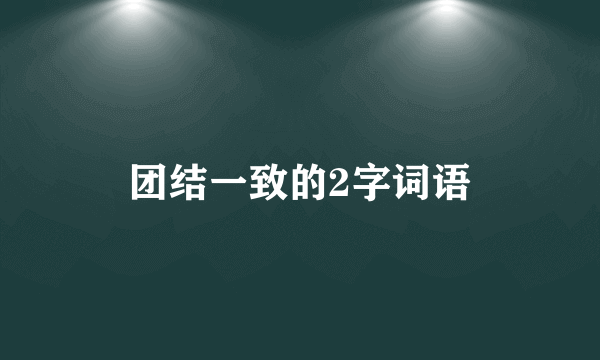 团结一致的2字词语