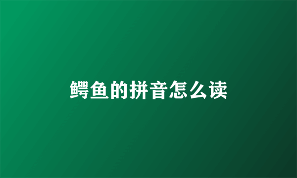 鳄鱼的拼音怎么读