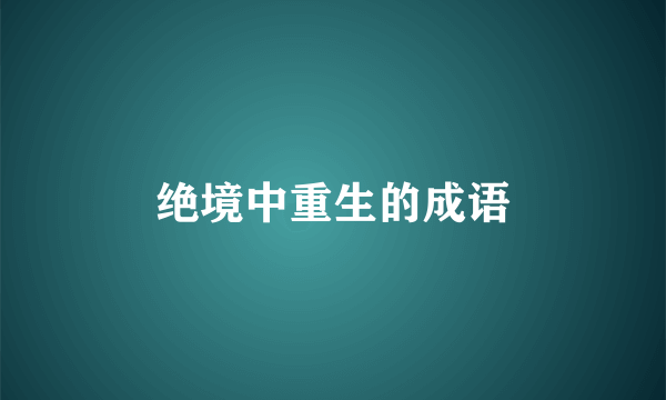 绝境中重生的成语