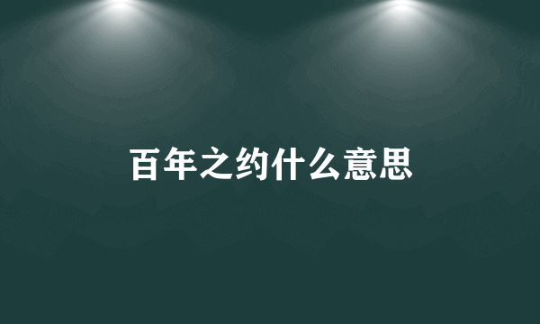 百年之约什么意思