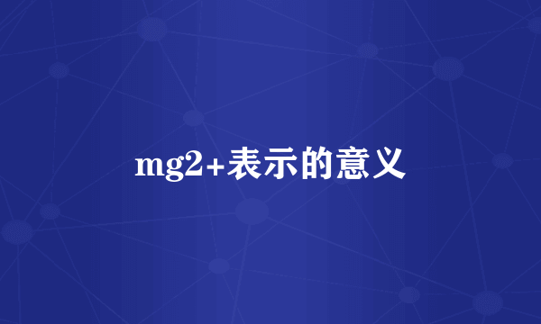 mg2+表示的意义