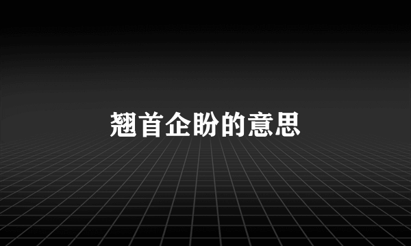 翘首企盼的意思