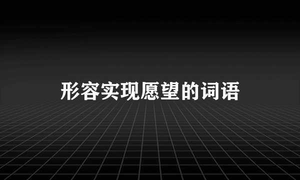 形容实现愿望的词语