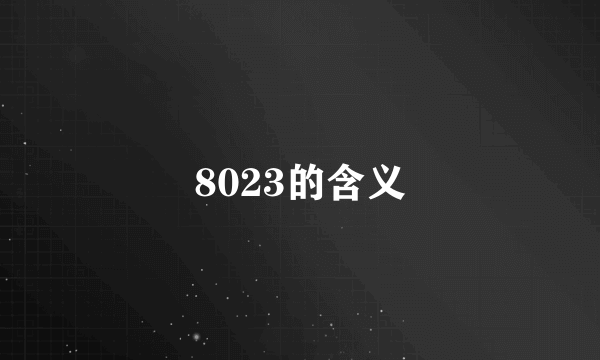8023的含义