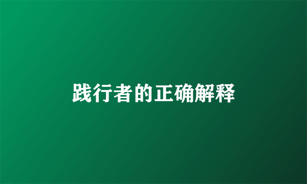 践行者的正确解释