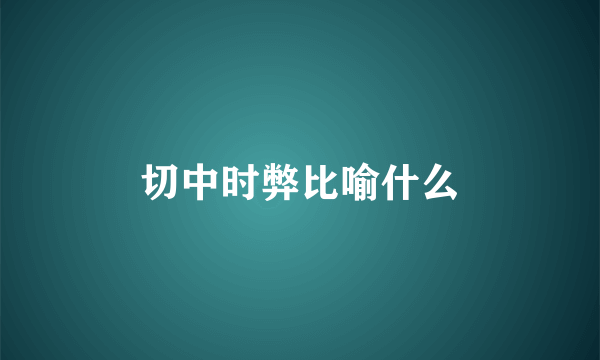 切中时弊比喻什么
