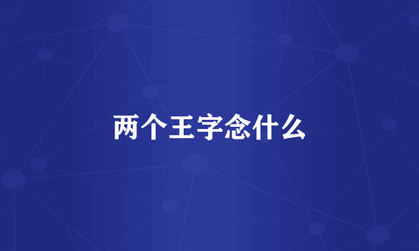 两个王字念什么