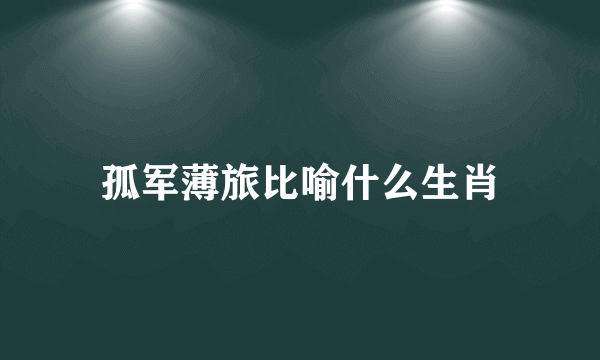 孤军薄旅比喻什么生肖