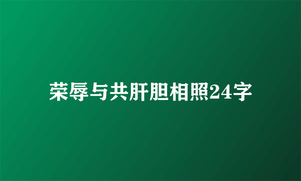 荣辱与共肝胆相照24字