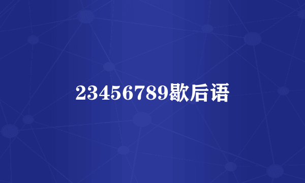 23456789歇后语