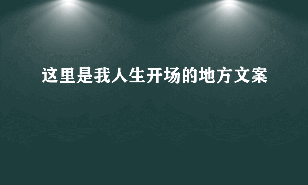 这里是我人生开场的地方文案