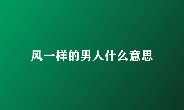 风一样的男人什么意思
