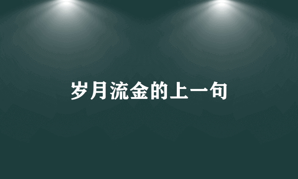 岁月流金的上一句