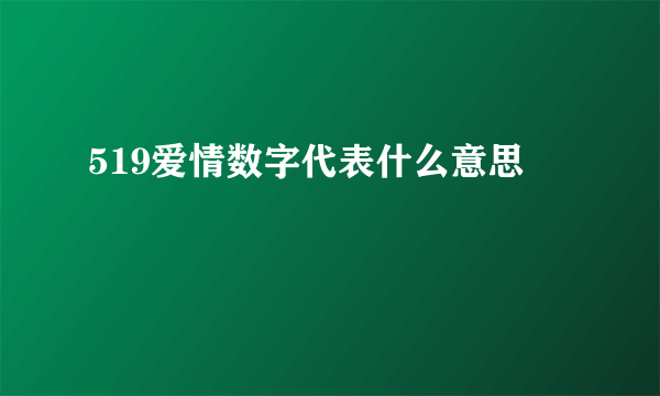 519爱情数字代表什么意思