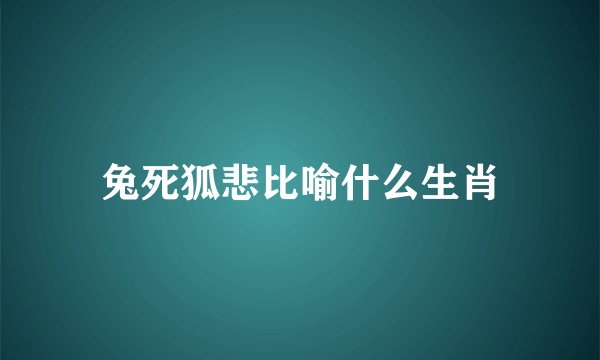 兔死狐悲比喻什么生肖