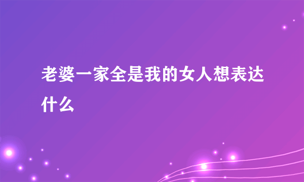 老婆一家全是我的女人想表达什么