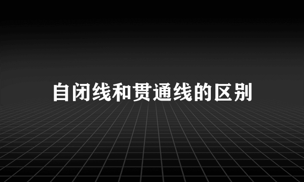 自闭线和贯通线的区别