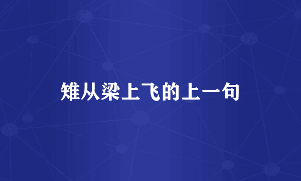雉从梁上飞的上一句