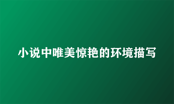 小说中唯美惊艳的环境描写