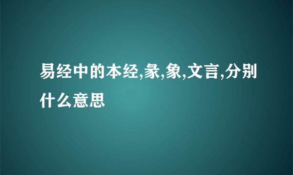 易经中的本经,彖,象,文言,分别什么意思