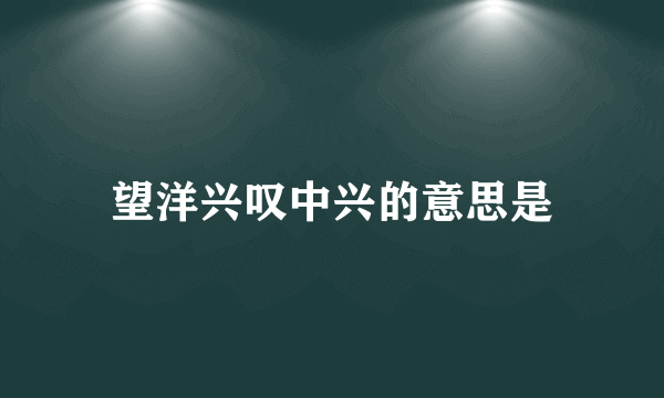 望洋兴叹中兴的意思是