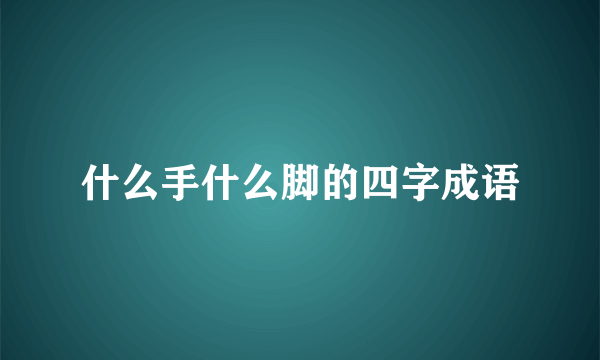 什么手什么脚的四字成语