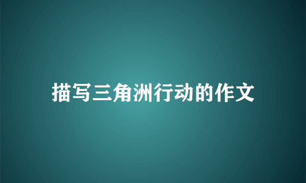 描写三角洲行动的作文
