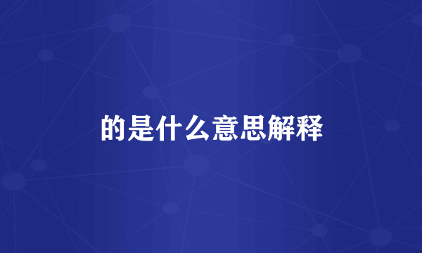 的是什么意思解释