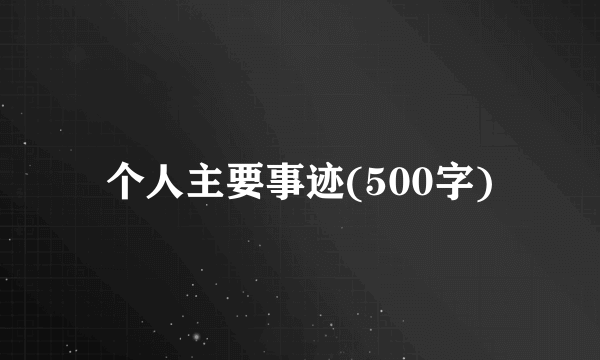 个人主要事迹(500字)