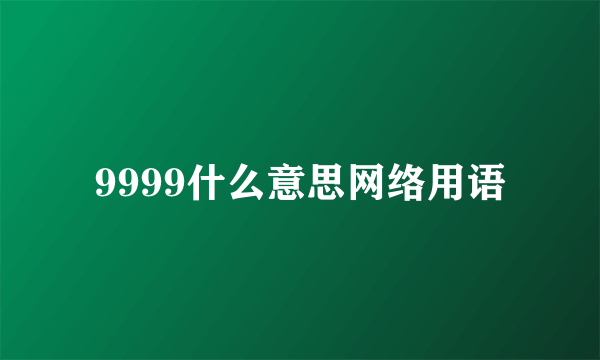 9999什么意思网络用语