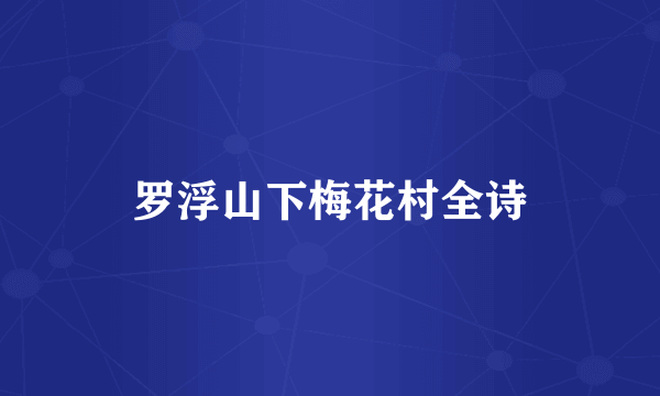 罗浮山下梅花村全诗