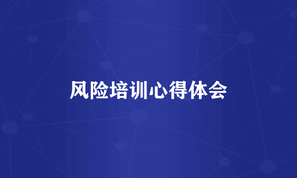 风险培训心得体会