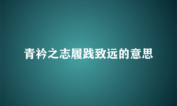 青衿之志履践致远的意思