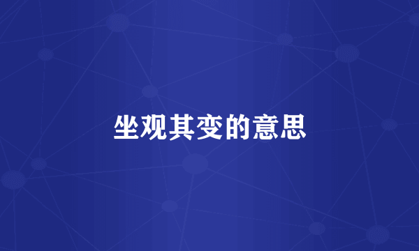 坐观其变的意思